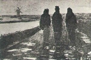 Винсент Виллем Ван Гог ранние работы. Трое у канала с водяной мельницей 1883 ван-гог.рф